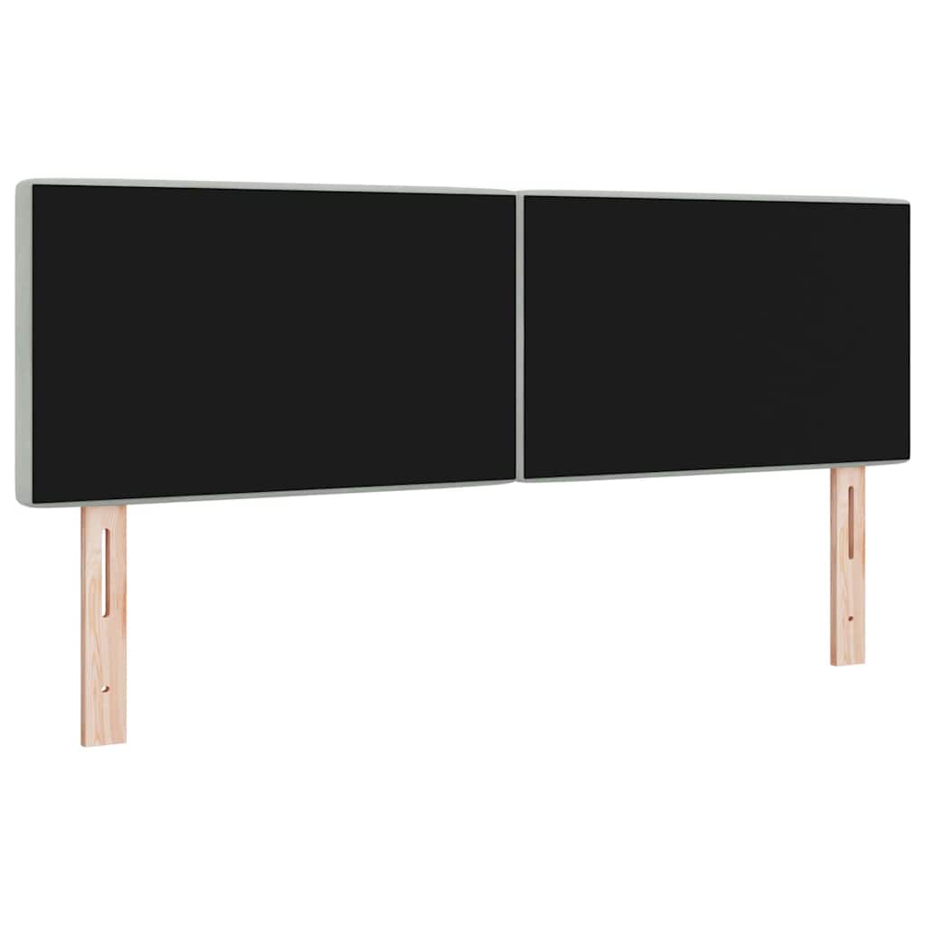 LED Headboard with LED Strip Lights Light grey 80 cm Velvet
